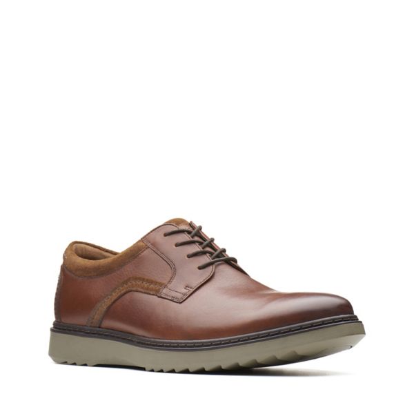 Clarks Mens Un Geo Lace Wide Fit Shoes Dark Brown | CA-4069382
